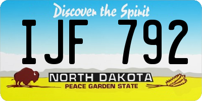 ND license plate IJF792