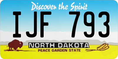 ND license plate IJF793