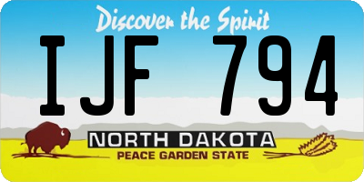 ND license plate IJF794