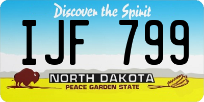 ND license plate IJF799