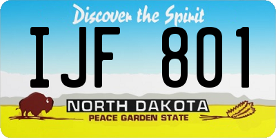 ND license plate IJF801