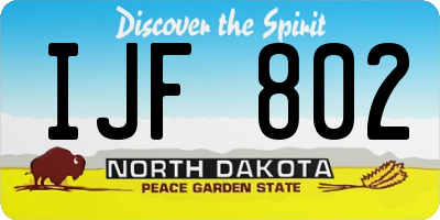 ND license plate IJF802