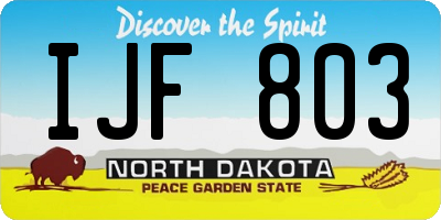 ND license plate IJF803