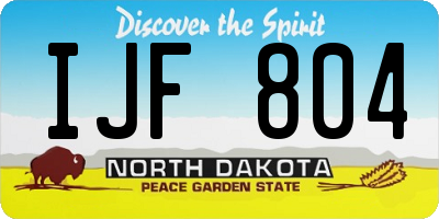ND license plate IJF804