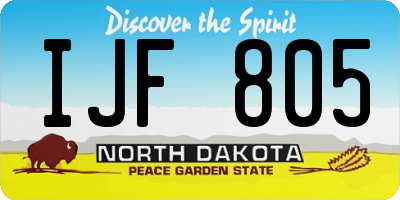 ND license plate IJF805