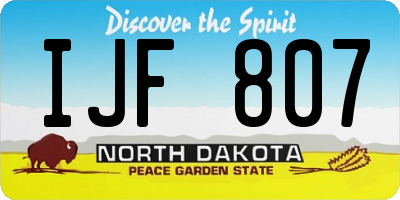 ND license plate IJF807