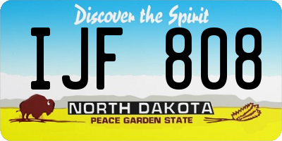ND license plate IJF808
