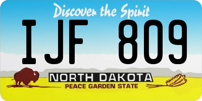 ND license plate IJF809