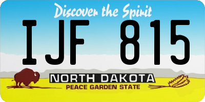 ND license plate IJF815