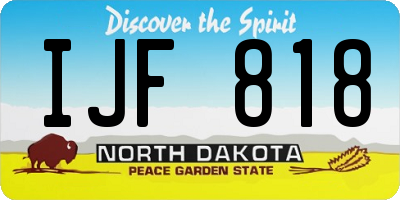 ND license plate IJF818