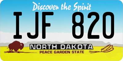 ND license plate IJF820