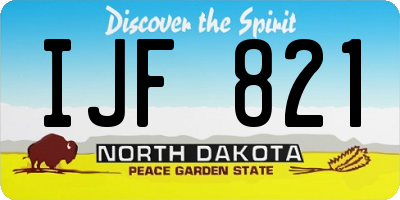 ND license plate IJF821