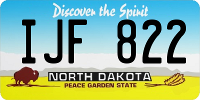 ND license plate IJF822