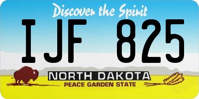 ND license plate IJF825