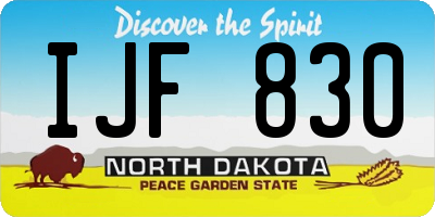 ND license plate IJF830