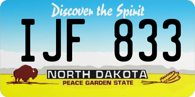 ND license plate IJF833