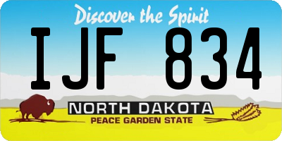 ND license plate IJF834