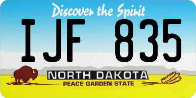 ND license plate IJF835