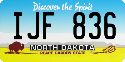 ND license plate IJF836
