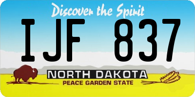 ND license plate IJF837