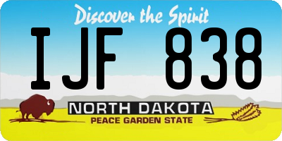 ND license plate IJF838