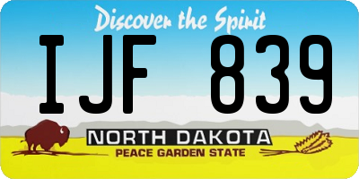 ND license plate IJF839