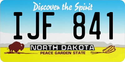 ND license plate IJF841