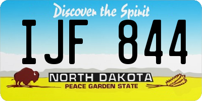 ND license plate IJF844