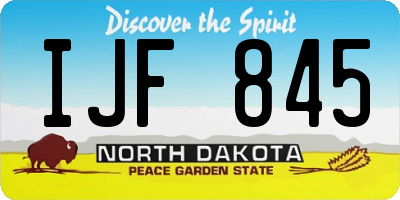 ND license plate IJF845