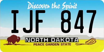 ND license plate IJF847
