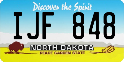ND license plate IJF848
