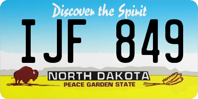 ND license plate IJF849