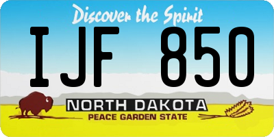 ND license plate IJF850