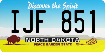 ND license plate IJF851