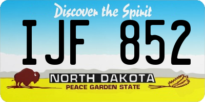 ND license plate IJF852