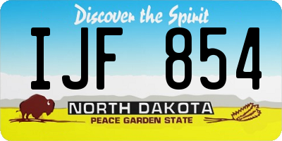 ND license plate IJF854