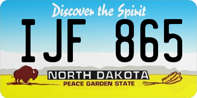 ND license plate IJF865