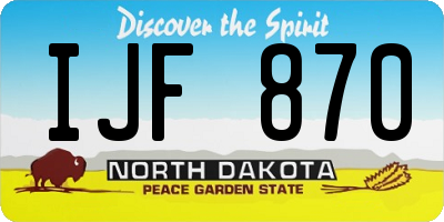 ND license plate IJF870