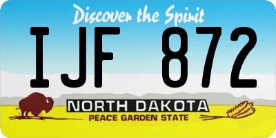 ND license plate IJF872