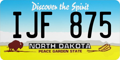 ND license plate IJF875