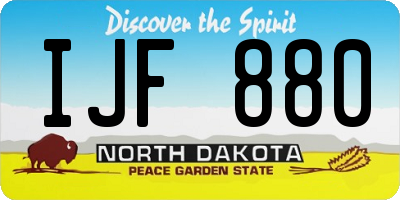 ND license plate IJF880