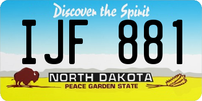 ND license plate IJF881