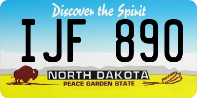 ND license plate IJF890
