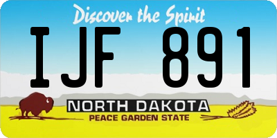 ND license plate IJF891