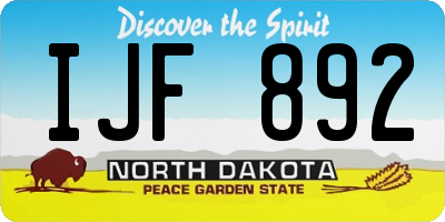 ND license plate IJF892