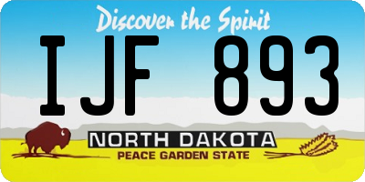 ND license plate IJF893