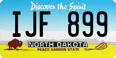 ND license plate IJF899