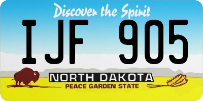 ND license plate IJF905