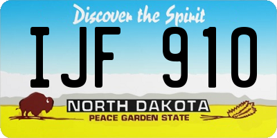 ND license plate IJF910