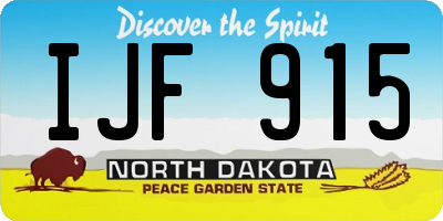 ND license plate IJF915